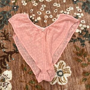 Sheer Pink Heart Patterned Lingerie